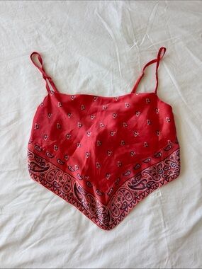Red Paisley Handkerchief Cami Top - Women